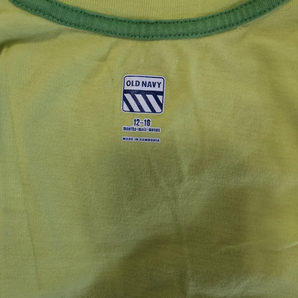 Old Navy 12/18 Month Neon Yellow W Awsome Graphic Long Sleeve Tee